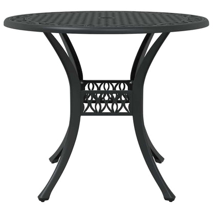 Set da Pranzo per Giardino 7 pcs Nero Alluminio