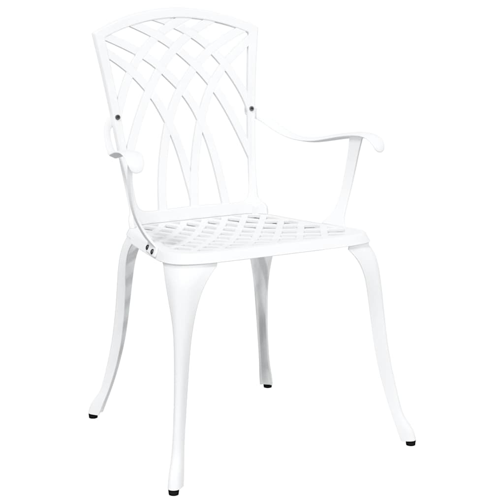 Set da Pranzo per Giardino 7 pcs Bianco Alluminio | homemem39