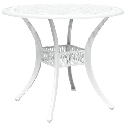 Set da Pranzo per Giardino 7 pcs Bianco Alluminio | homemem39
