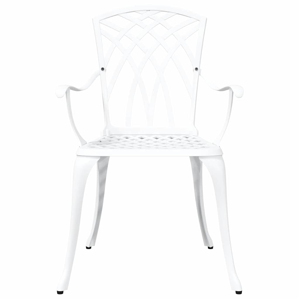 Set da Pranzo per Giardino 7 pcs Bianco Alluminio | homemem39