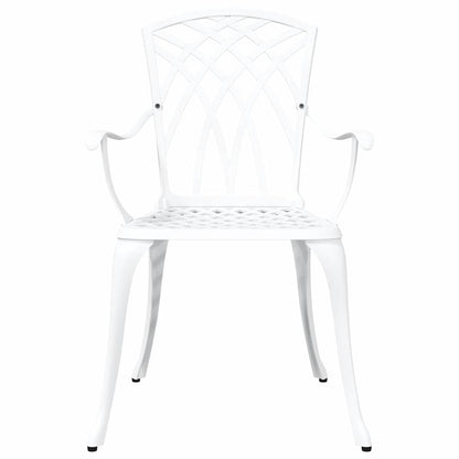 Set da Pranzo per Giardino 7 pcs Bianco Alluminio | homemem39