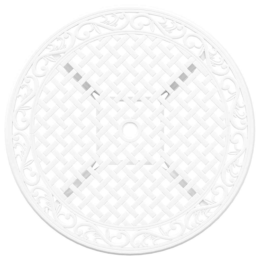 Set da Pranzo per Giardino 7 pcs Bianco Alluminio | homemem39