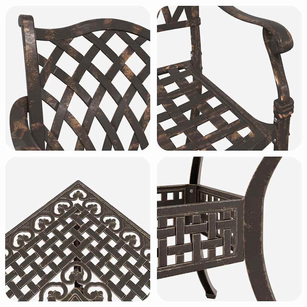 Set di Tavolo da Giardino 5 pcs Bronzo Alluminio pressofuso