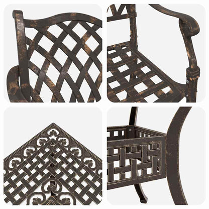 Set di Tavolo da Giardino 5 pcs Bronzo Alluminio pressofuso