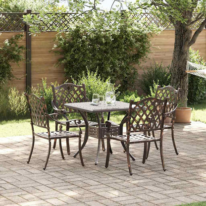 Set di Tavolo da Giardino 5 pcs Bronzo Alluminio pressofuso