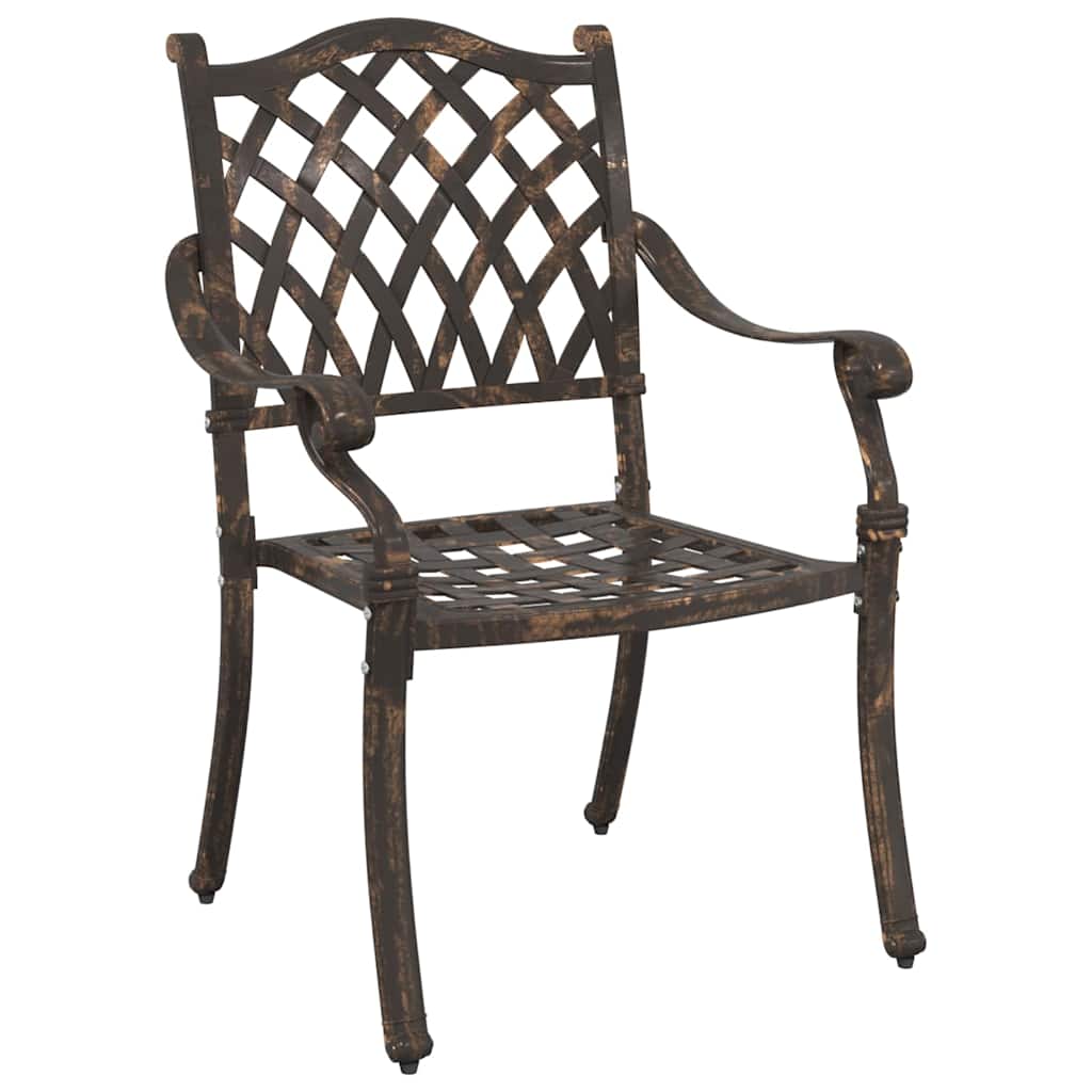 Set di Tavolo da Giardino 5 pcs Bronzo Alluminio pressofuso
