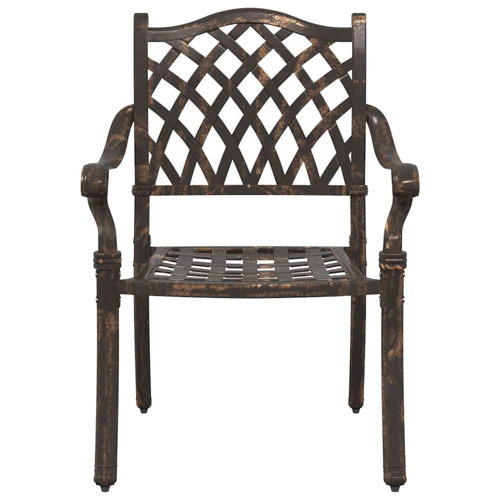 Set di Tavolo da Giardino 5 pcs Bronzo Alluminio pressofuso | homemem39