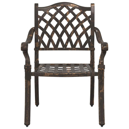 Set di Tavolo da Giardino 5 pcs Bronzo Alluminio pressofuso | homemem39
