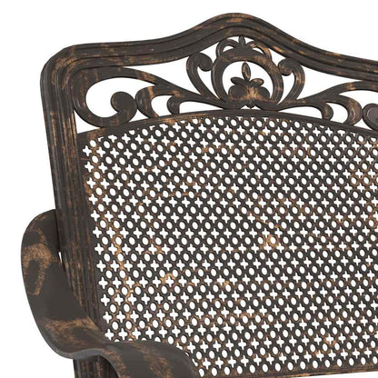Set di Tavolo da Giardino 3 pcs Bronzo Alluminio pressofuso | homemem39