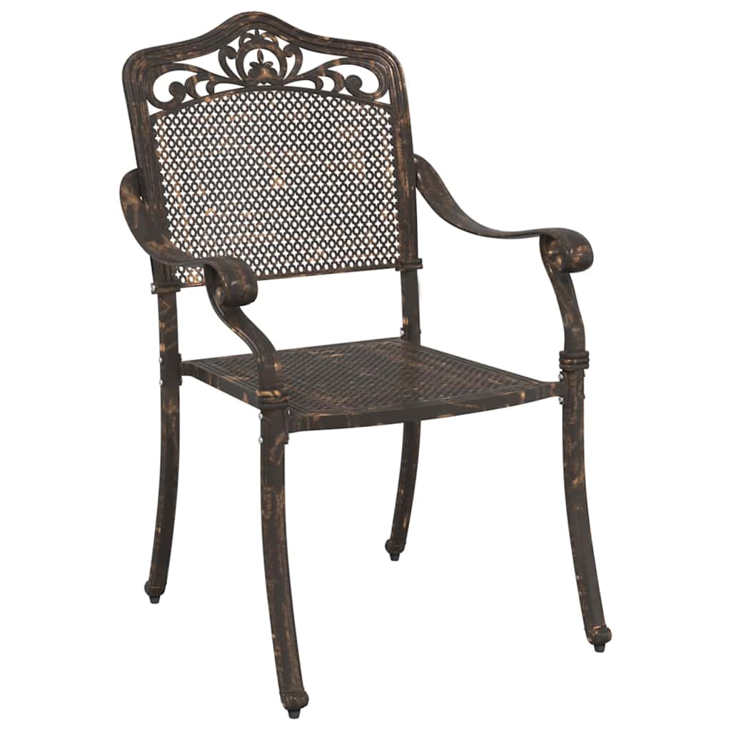 Set di Tavolo da Giardino 3 pcs Bronzo Alluminio pressofuso | homemem39
