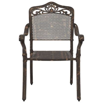 Set di Tavolo da Giardino 3 pcs Bronzo Alluminio pressofuso | homemem39
