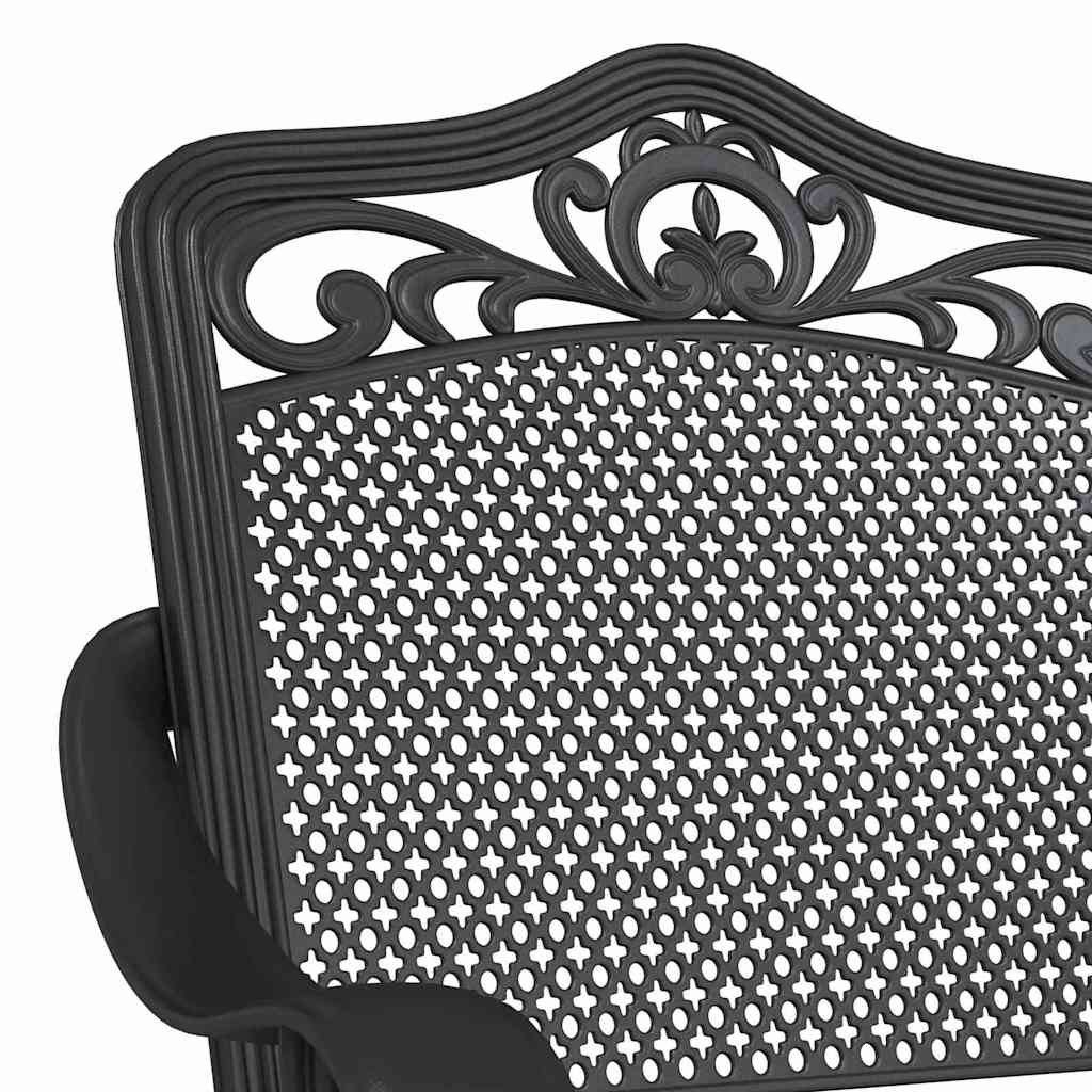 Set di Tavolo da Giardino 3 pcs Nero Alluminio pressofuso