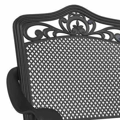 Set di Tavolo da Giardino 3 pcs Nero Alluminio pressofuso | homemem39