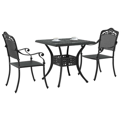 Set di Tavolo da Giardino 3 pcs Nero Alluminio pressofuso