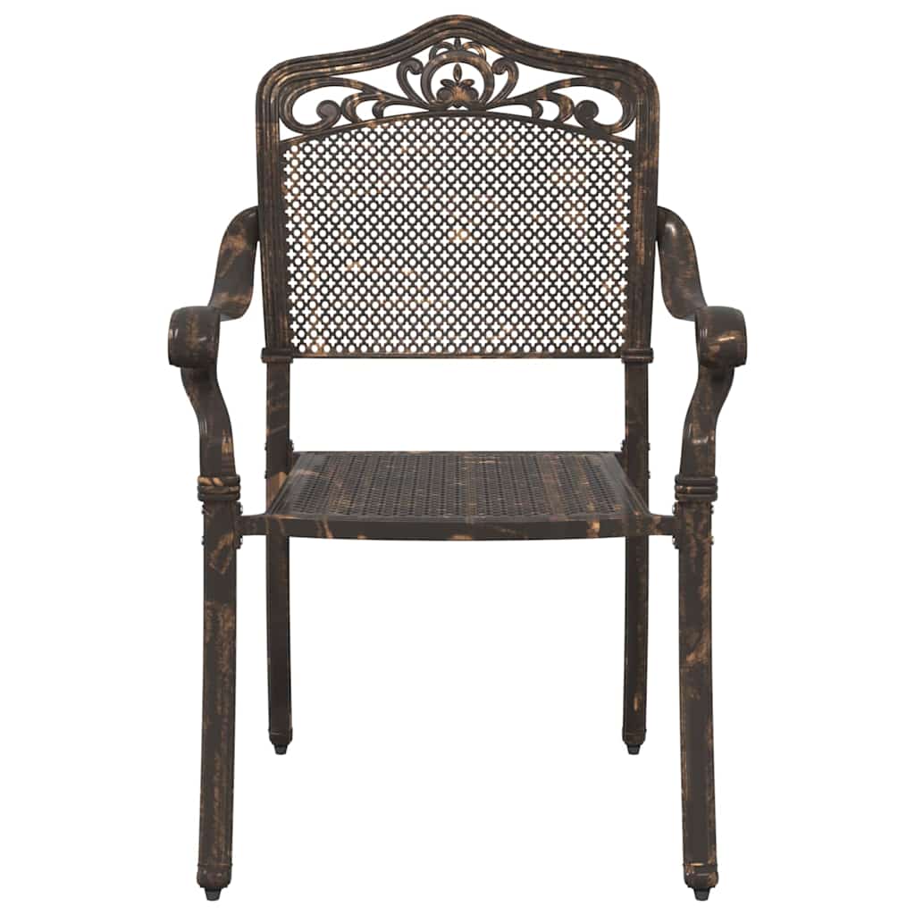 Set di Tavolo da Giardino 5 pcs Bronzo Alluminio pressofuso | homemem39