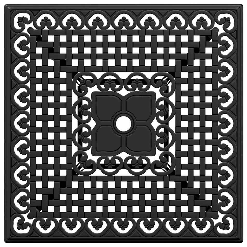 Set di Tavolo da Giardino 5 pcs Nero Alluminio pressofuso | homemem39