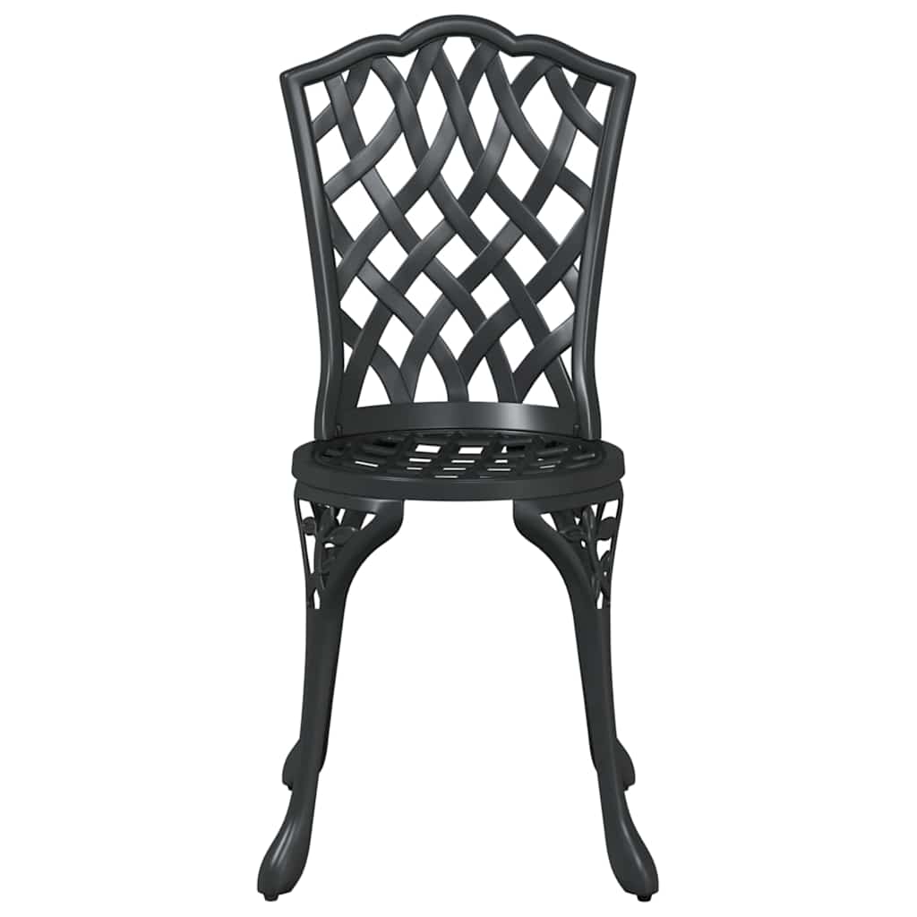 Set di Tavolo da Giardino 3 pcs Nero Alluminio pressofuso | homemem39