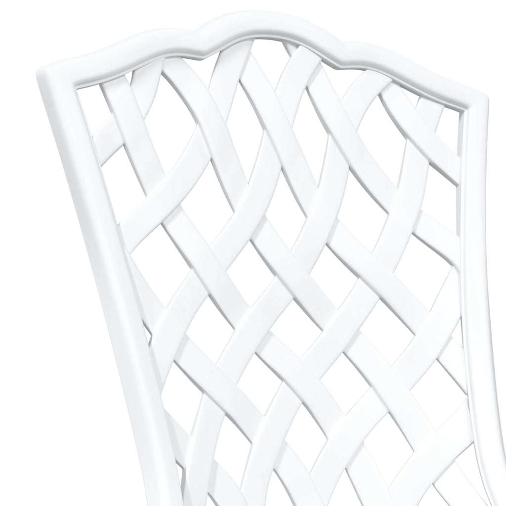 Set di Tavolo da Giardino 3 pcs Bianco Alluminio pressofuso
