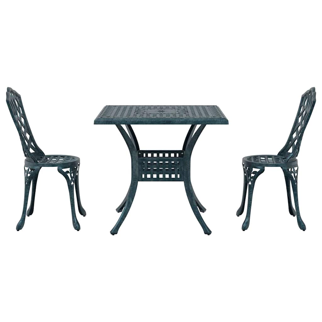 Set di Tavolo da Giardino 3 pcs Verde Alluminio pressofuso | homemem39