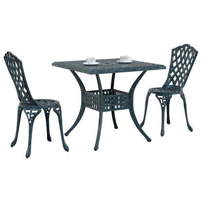 Set di Tavolo da Giardino 3 pcs Verde Alluminio pressofuso | homemem39
