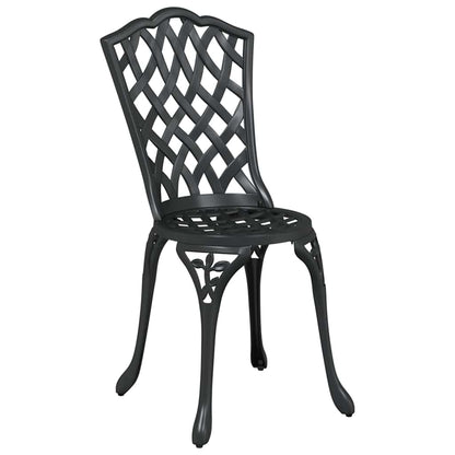 Set di Tavolo da Giardino 5 pcs Nero Alluminio pressofuso