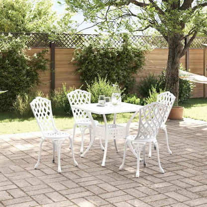 Set di Tavolo da Giardino 5 pcs Bianco Alluminio pressofuso