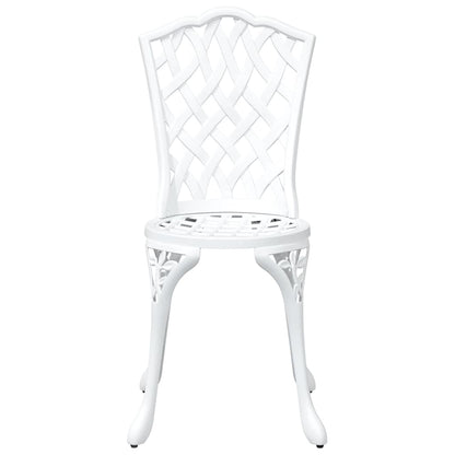 Set di Tavolo da Giardino 5 pcs Bianco Alluminio pressofuso | homemem39