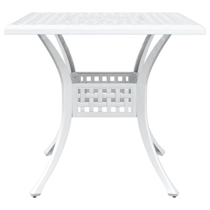Set di Tavolo da Giardino 5 pcs Bianco Alluminio pressofuso | homemem39