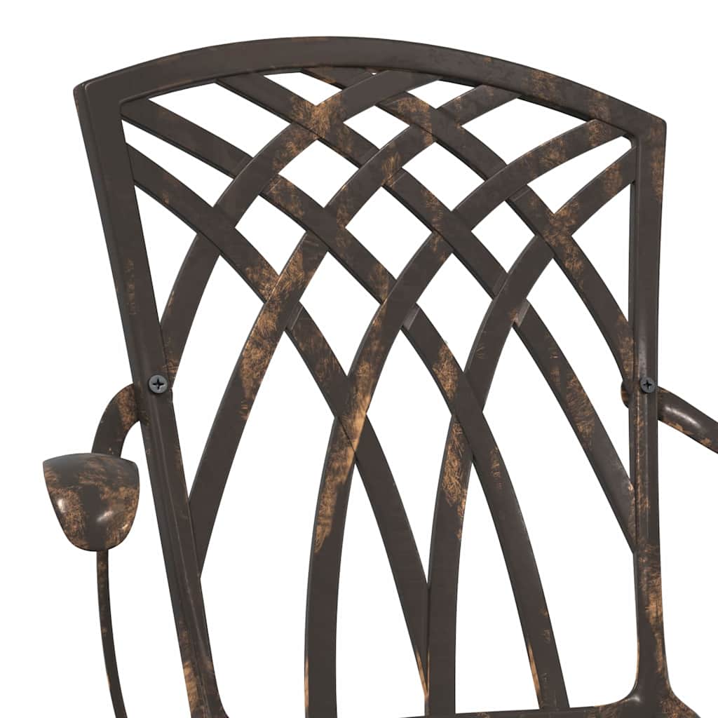 Set di Tavolo da Giardino 3 pcs Bronzo Alluminio pressofuso