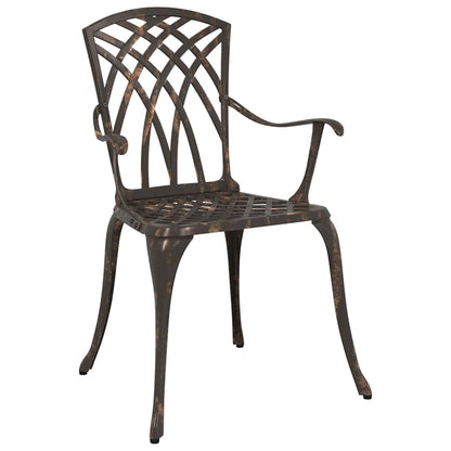 Set di Tavolo da Giardino 3 pcs Bronzo Alluminio pressofuso