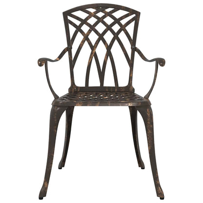 Set di Tavolo da Giardino 3 pcs Bronzo Alluminio pressofuso