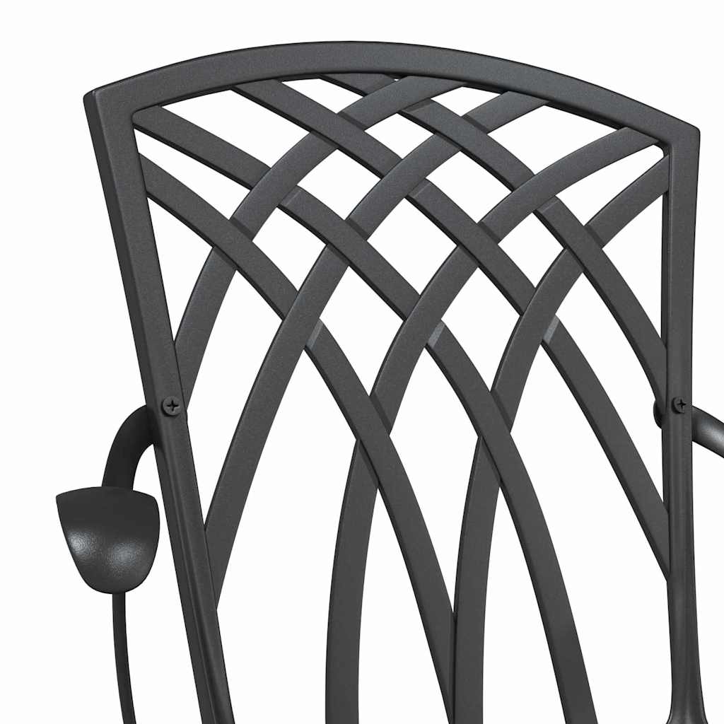 Set di Tavolo da Giardino 3 pcs Nero Alluminio pressofuso | homemem39