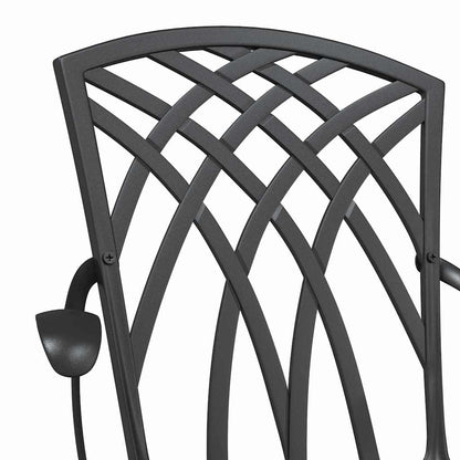 Set di Tavolo da Giardino 3 pcs Nero Alluminio pressofuso | homemem39