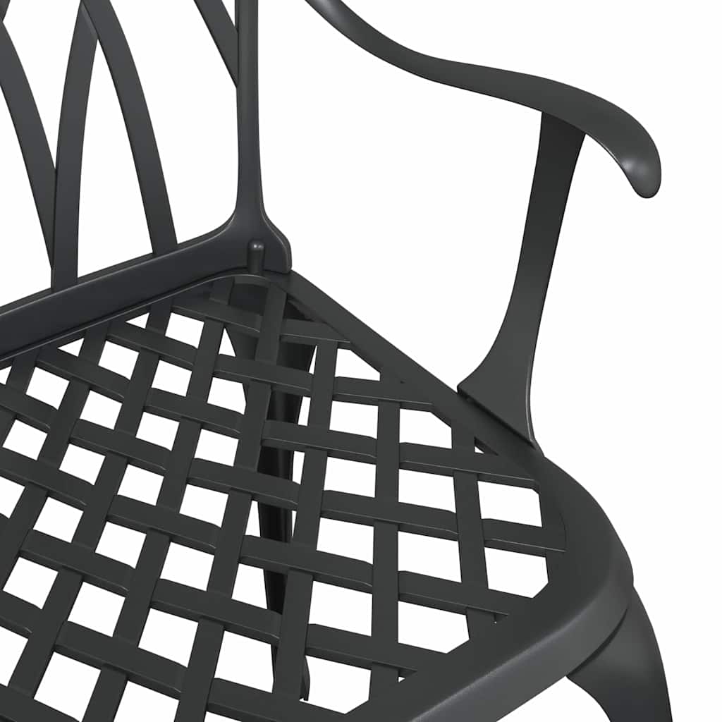 Set di Tavolo da Giardino 3 pcs Nero Alluminio pressofuso