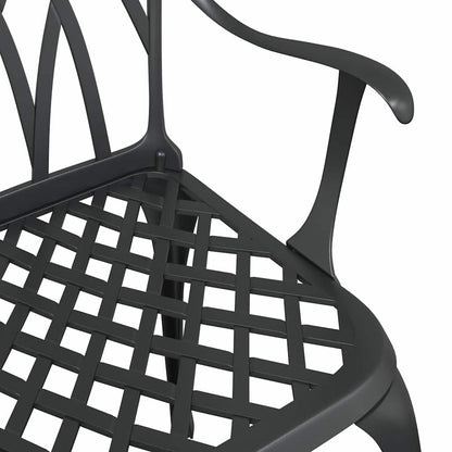 Set di Tavolo da Giardino 3 pcs Nero Alluminio pressofuso