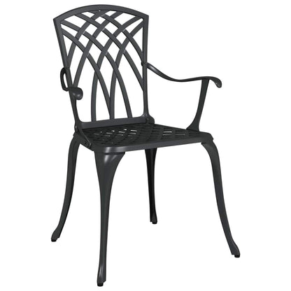 Set di Tavolo da Giardino 3 pcs Nero Alluminio pressofuso