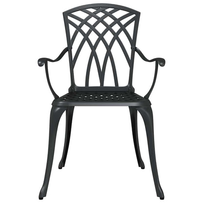 Set di Tavolo da Giardino 3 pcs Nero Alluminio pressofuso