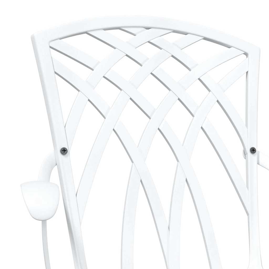 Set di Tavolo da Giardino 3 pcs Bianco Alluminio pressofuso | homemem39