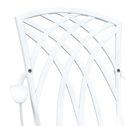 Set di Tavolo da Giardino 3 pcs Bianco Alluminio pressofuso | homemem39