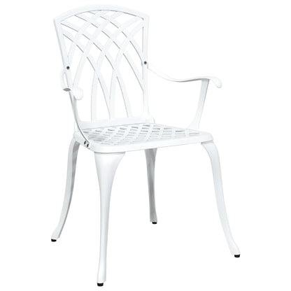 Set di Tavolo da Giardino 3 pcs Bianco Alluminio pressofuso | homemem39