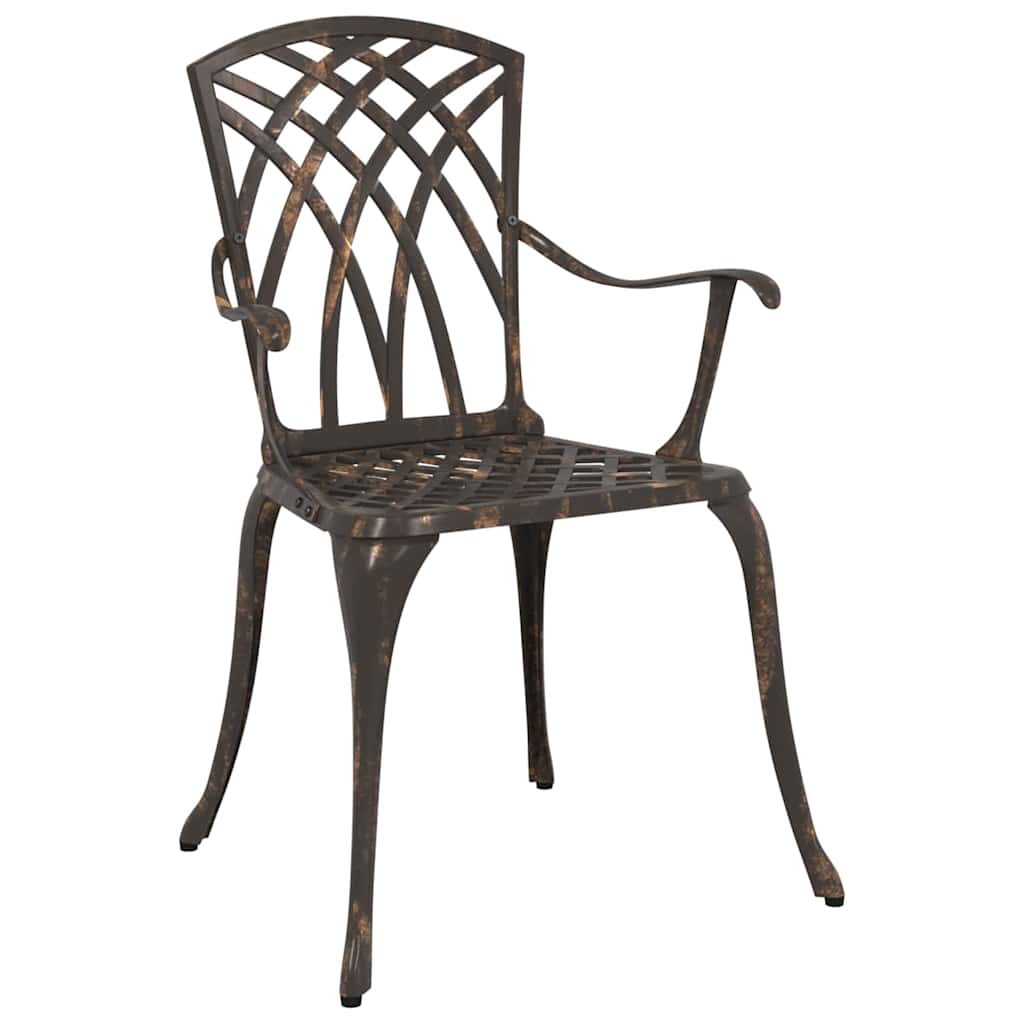 Set di Tavolo da Giardino 5 pcs Bronzo Alluminio pressofuso | homemem39
