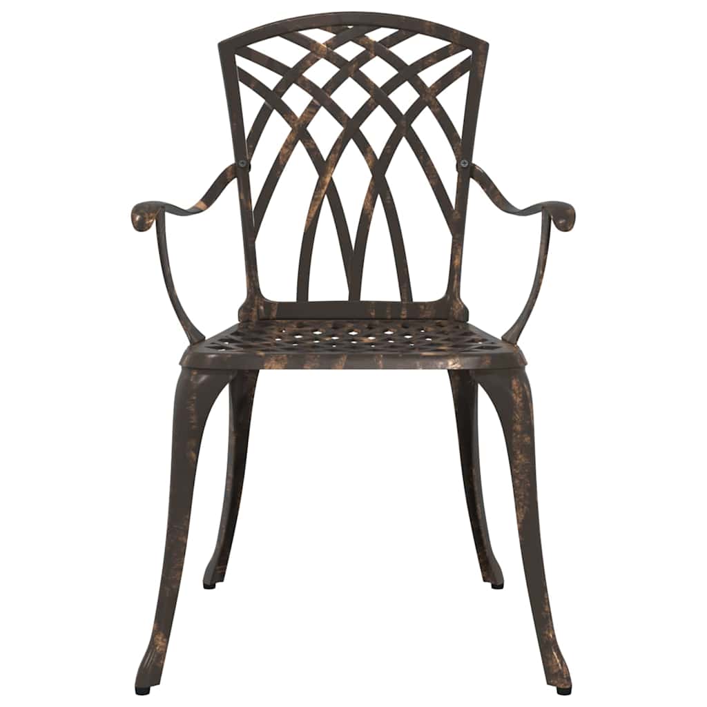 Set di Tavolo da Giardino 5 pcs Bronzo Alluminio pressofuso | homemem39