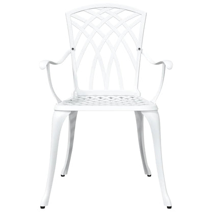 Set di Tavolo da Giardino 5 pcs Bianco Alluminio pressofuso | homemem39