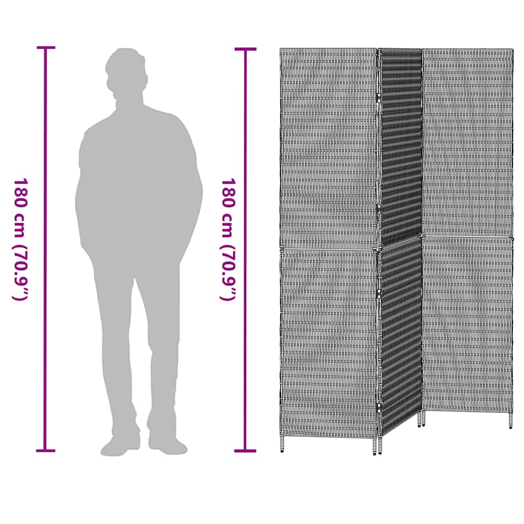 Divider per stanze Marrone 146 x 180 cm polyrattan - homemem39