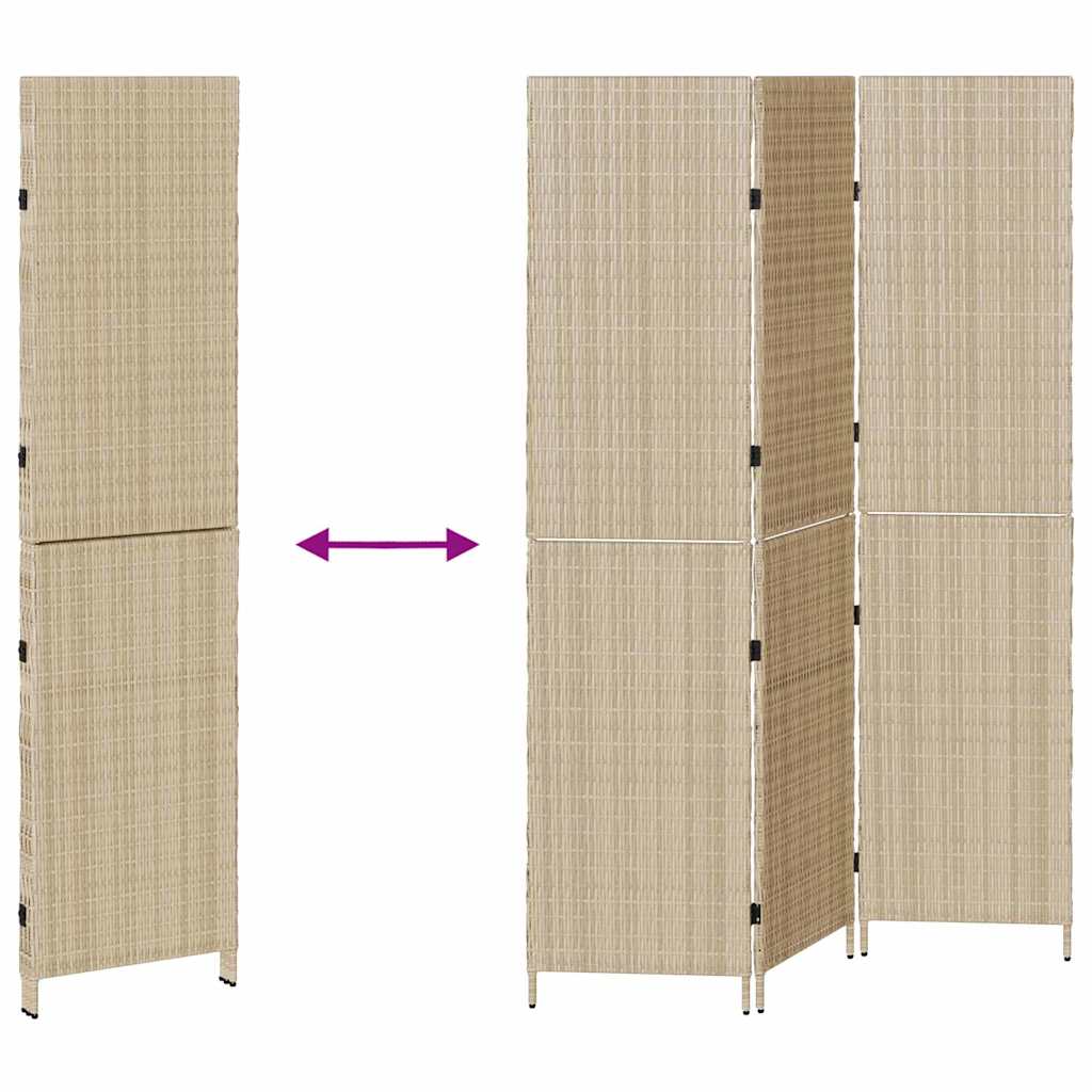 Divider per stanze Beige 147 x 180 cm polyrattan - homemem39