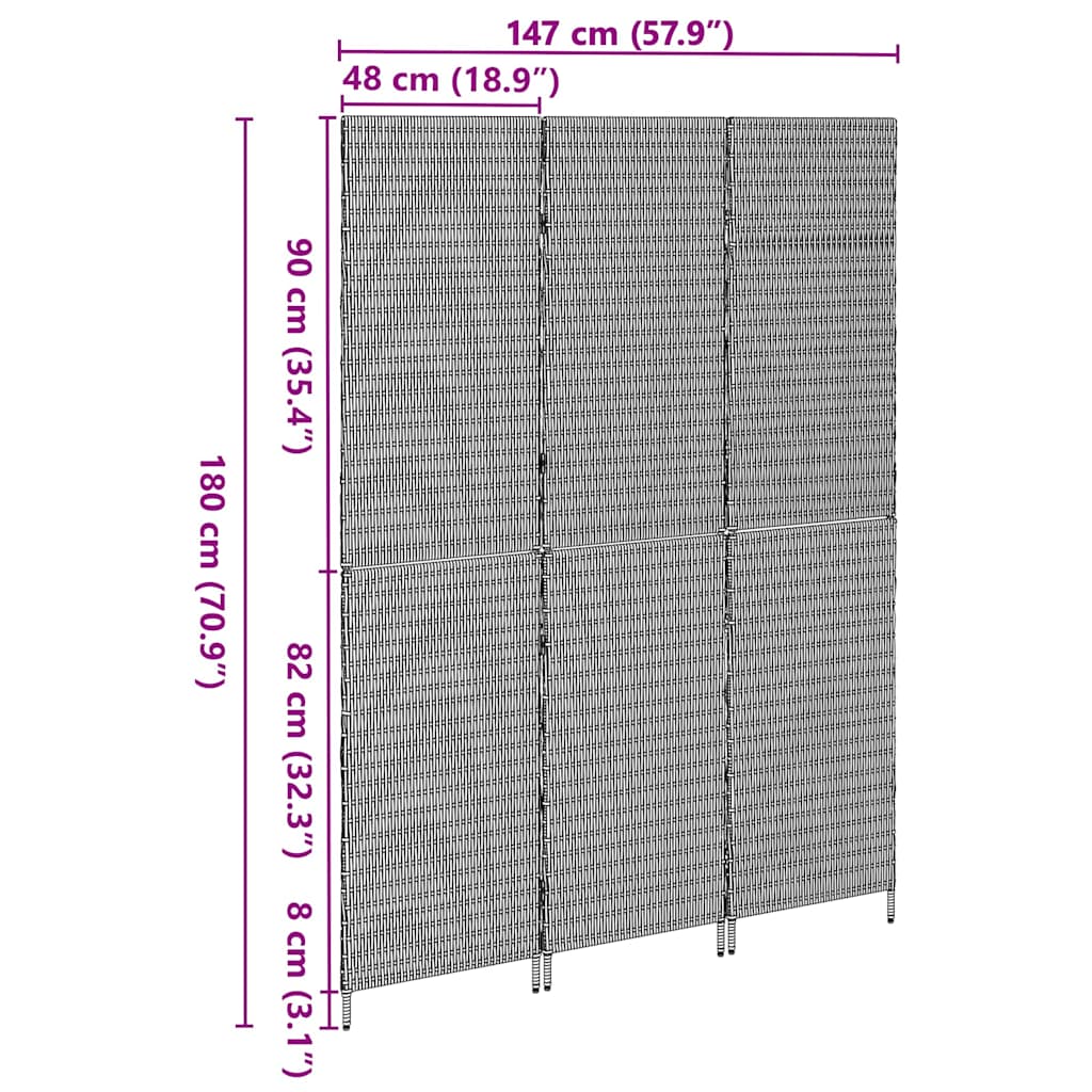 Divider per stanze Beige 147 x 180 cm polyrattan | homemem39