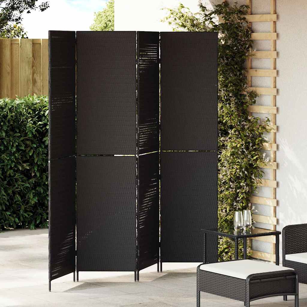 Divider per stanze Nero 195 x 180 cm polyrattan