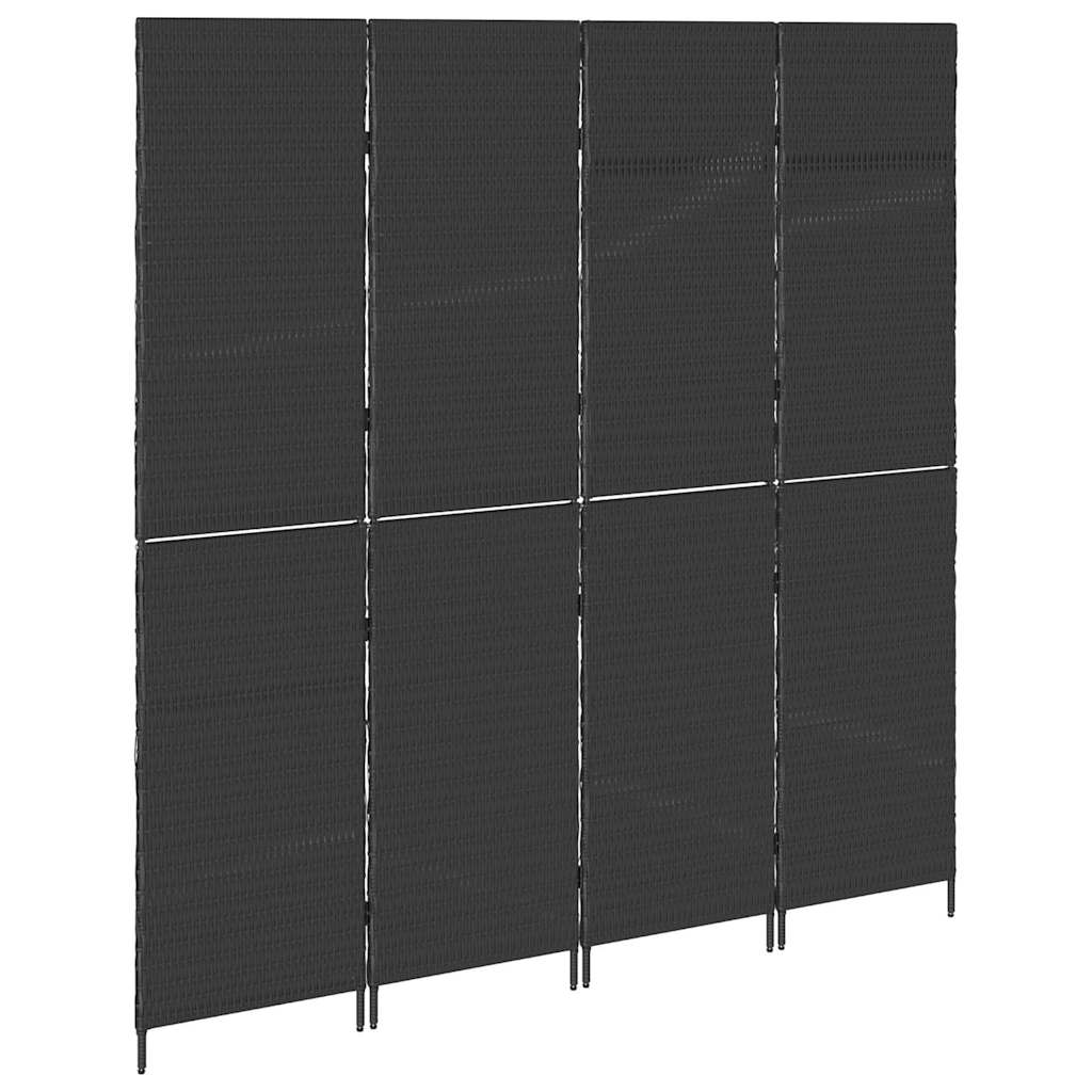 Divider per stanze Nero 195 x 180 cm polyrattan