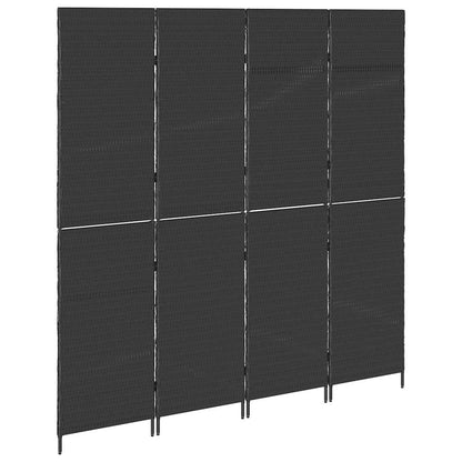 Divider per stanze Nero 195 x 180 cm polyrattan
