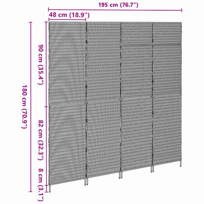 Divider per stanze Nero 195 x 180 cm polyrattan | homemem39